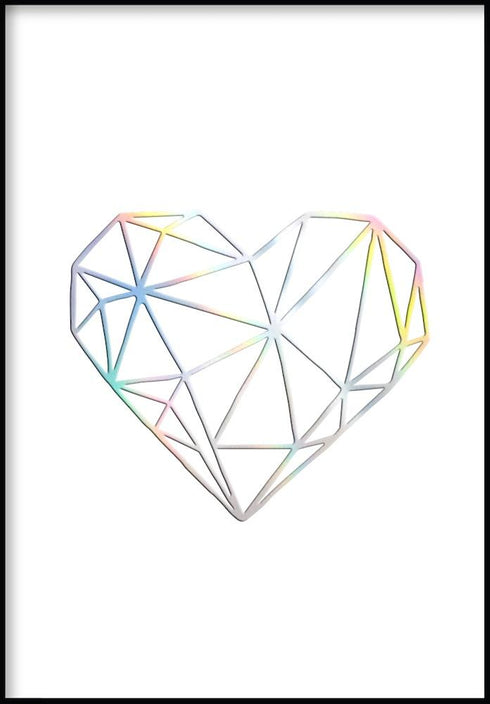 geometryczne serce plakat